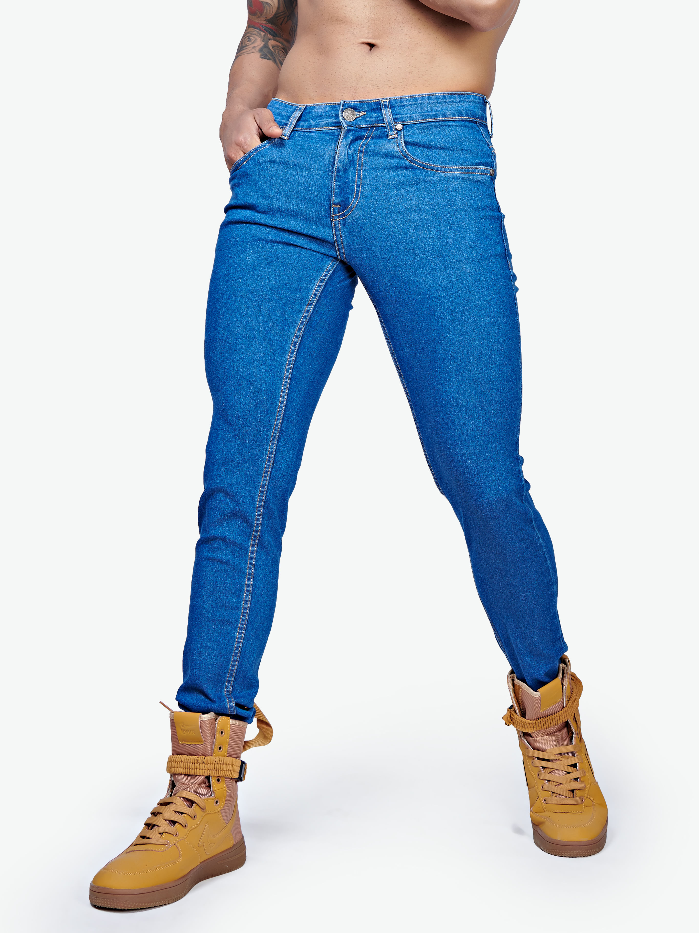 Women's Plain High Waist Button Skinny Jeans – Mia Belle Girls
